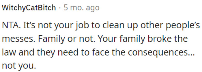 They should deal with the consequences of their actions, not OP.