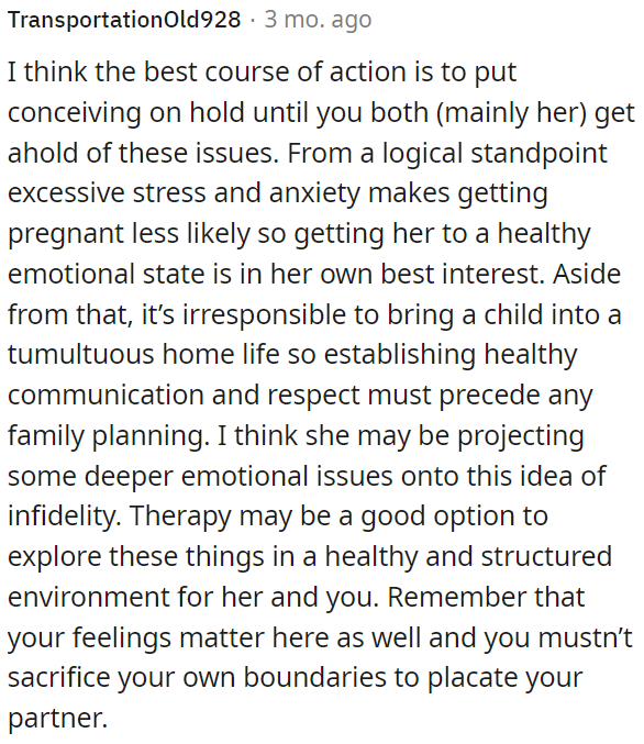 OP needs to balance his partner's needs with personal boundaries.