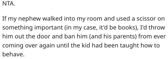 19. Her nephew shouldn't even come near her house.