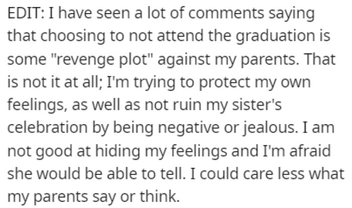 OP wants to protect her feelings while ensuring she doesn't ruin her sister's special day