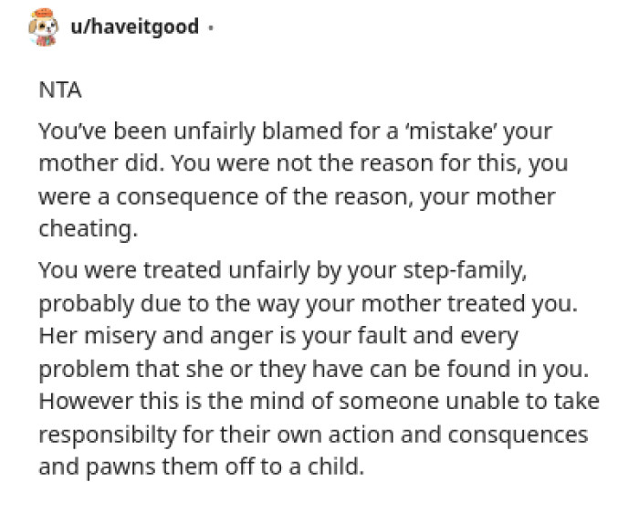 This is the mind of someone who's unable to take responsibility for their actions