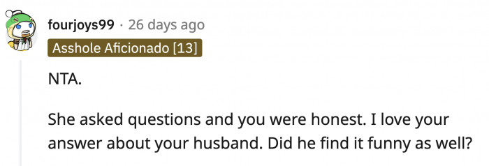 How did OP's husband react to this neighborly cold war