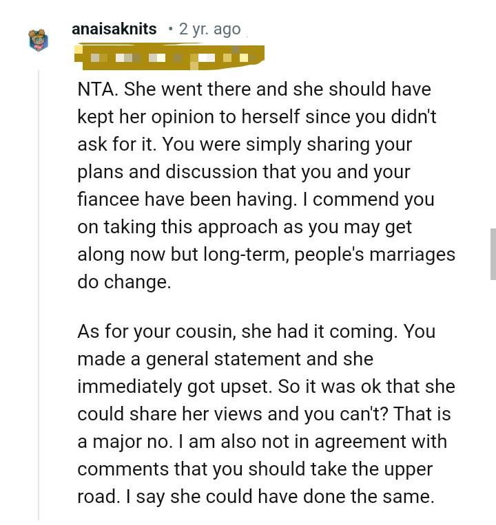 The OP Simply Shared Her Plans and Discussions
