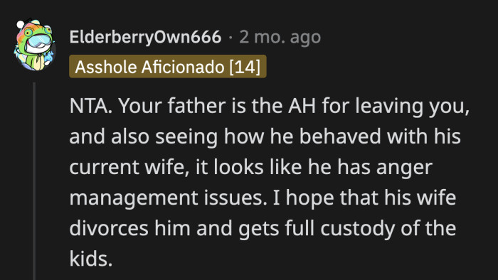 OP shouldn't allow his dad to dump this guilt on him.