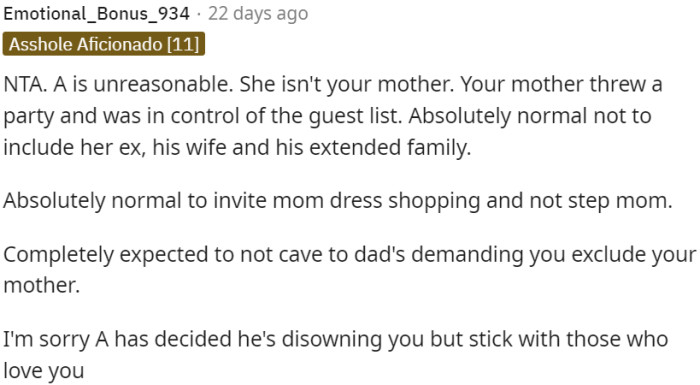 Stepmom's behavior is unreasonable, considering she is not her mother