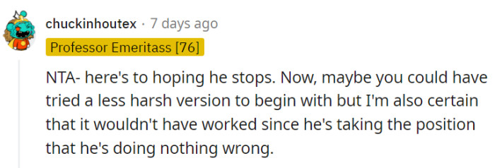 Fingers crossed for a plot twist where he gets the message.