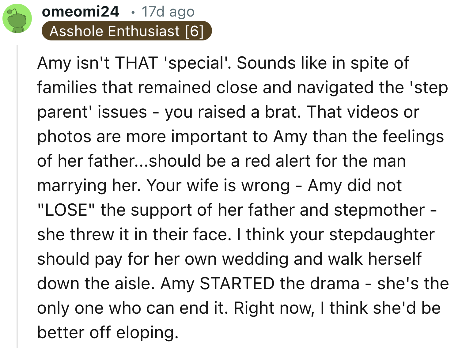 Stepdaughter Should Pay for Her Wedding