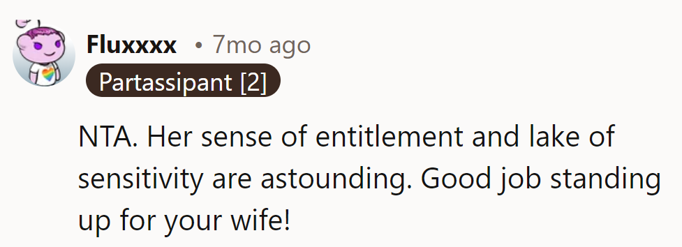 His Sister's Entitlement Is Off the Charts. High-Five for Being the Hero for His Wife!