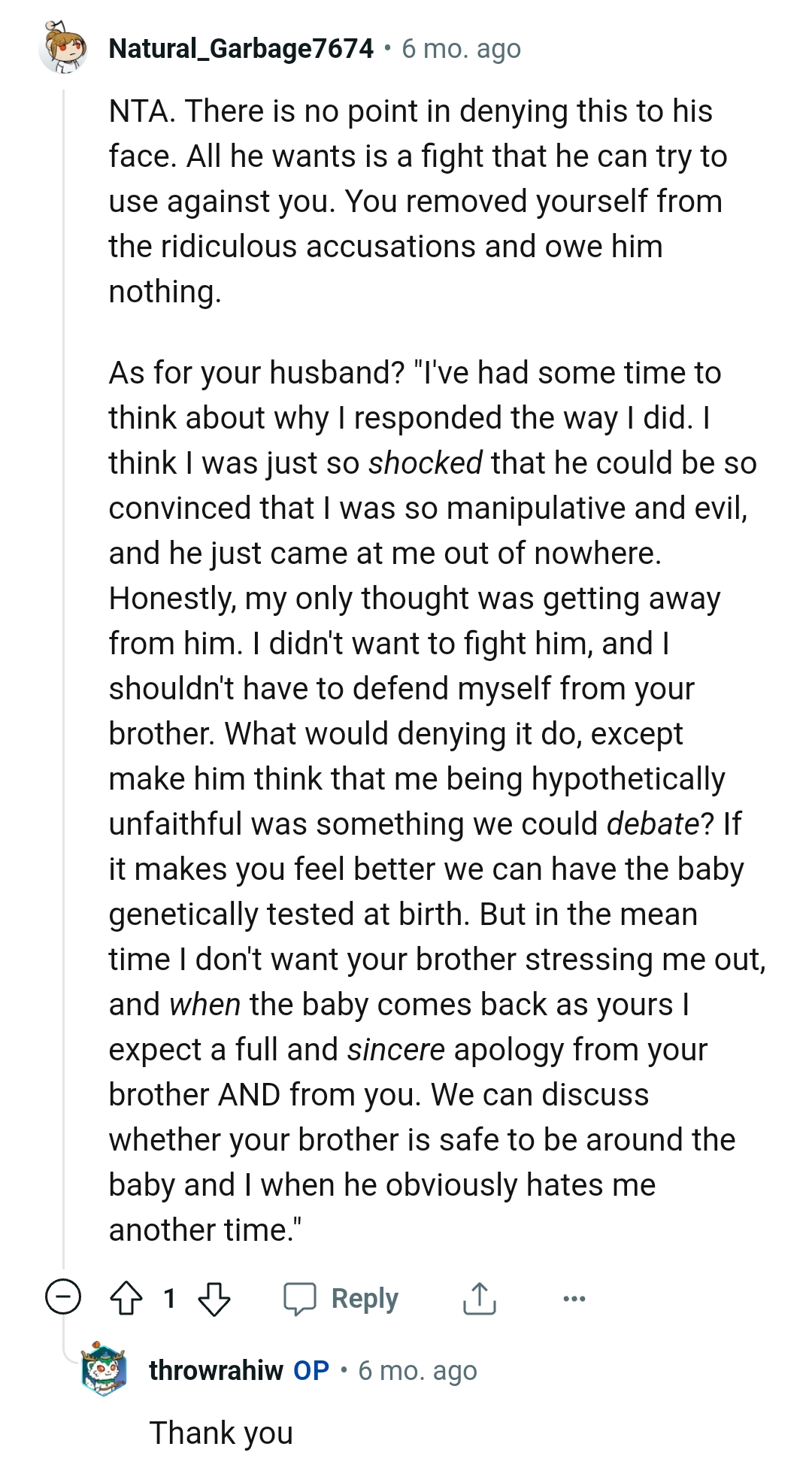 The OP Removed Herself from the Ridiculous Accusations