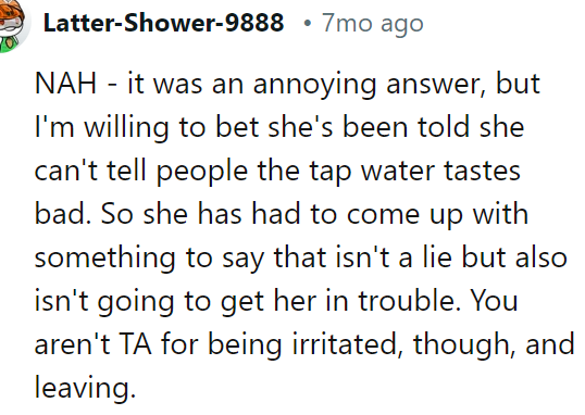 It was an annoying answer