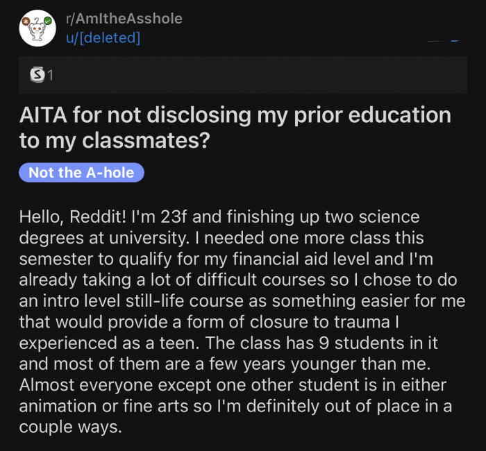 Here's the original post by a Reddit user who later deleted their account: