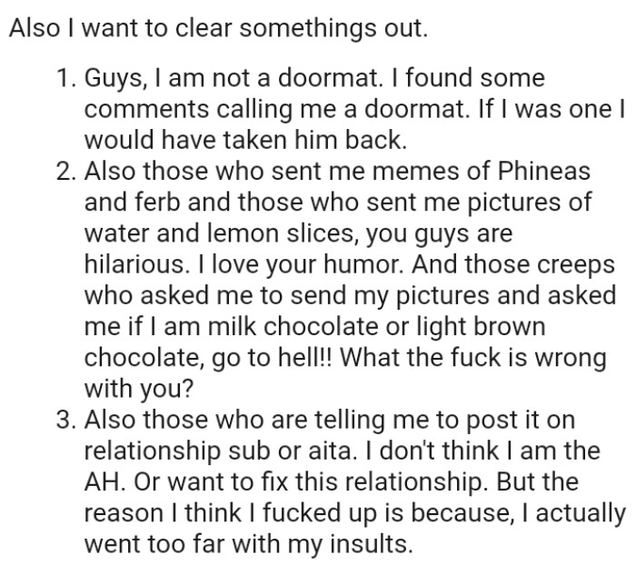 The OP Wishes to Clear Out Some Things, and Here They Are