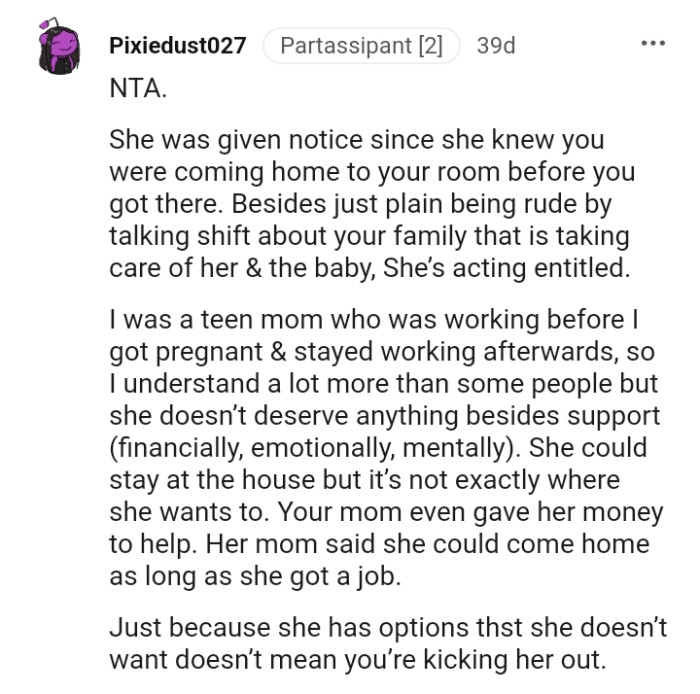 Her Mom Said She Could Come Back as Long as She Got a Job