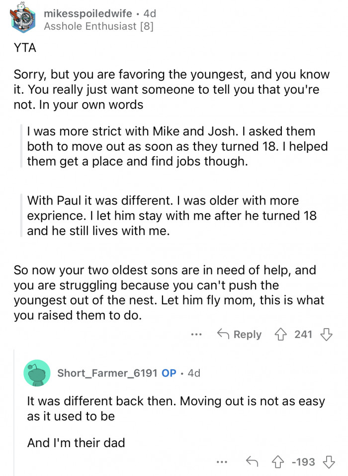 OP needs to read back his own words and recognize what he's doing.