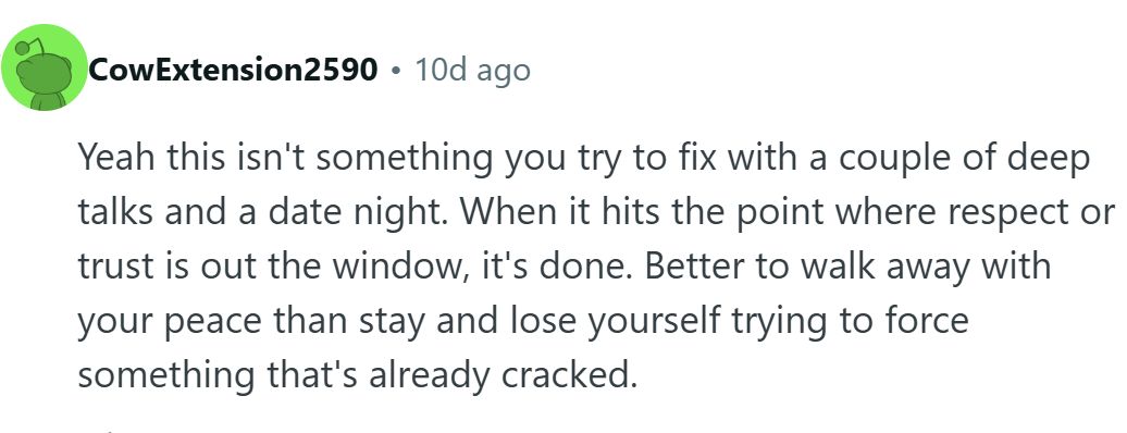 Better to walk away...