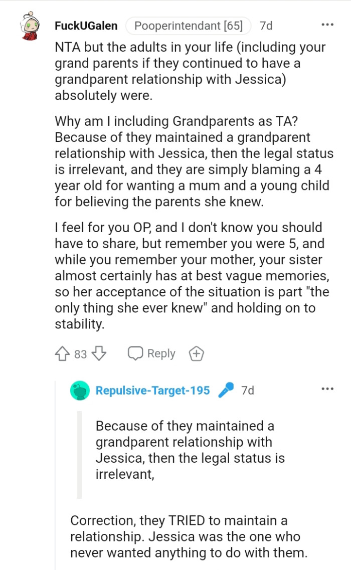 The OP says that his grandparents did try to maintain a relationship