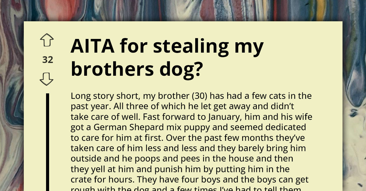 Man Plans To Steal Brother's Neglected And Abused Dog And Give It Better Home