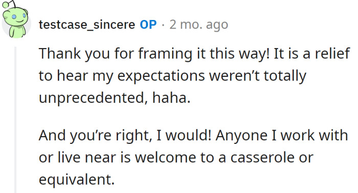 And the OP responded: