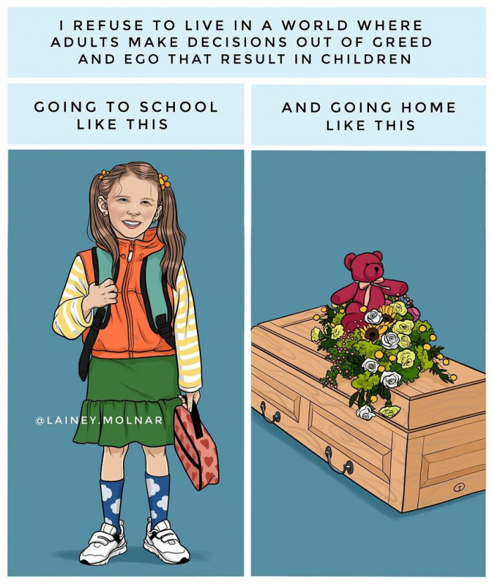 14. A world where adults make decisions out of greed and...