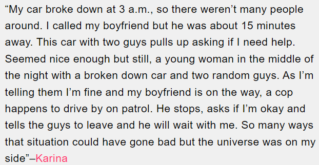 7. A passing cop intervened.