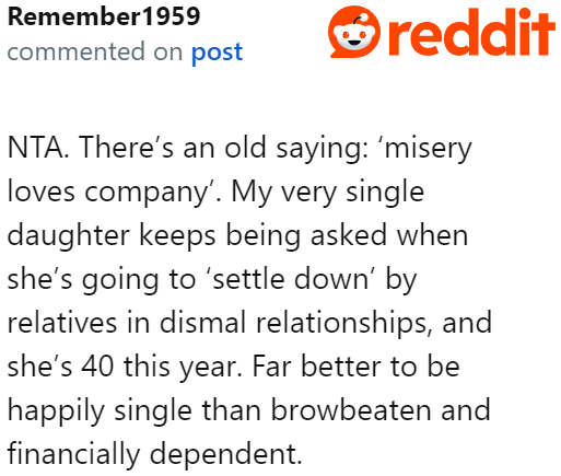 People should just stop prying when others are happy with what they have.