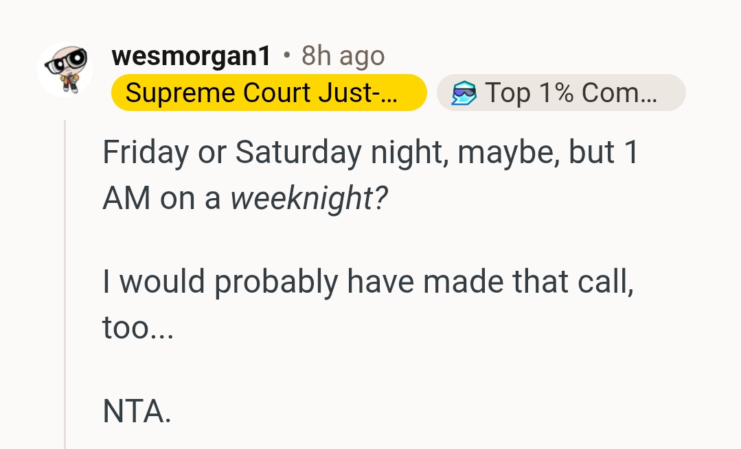 This Redditor would have made the call too
