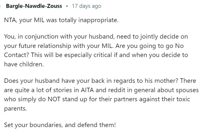 OP and her husband need to decide on their future relationship with this woman