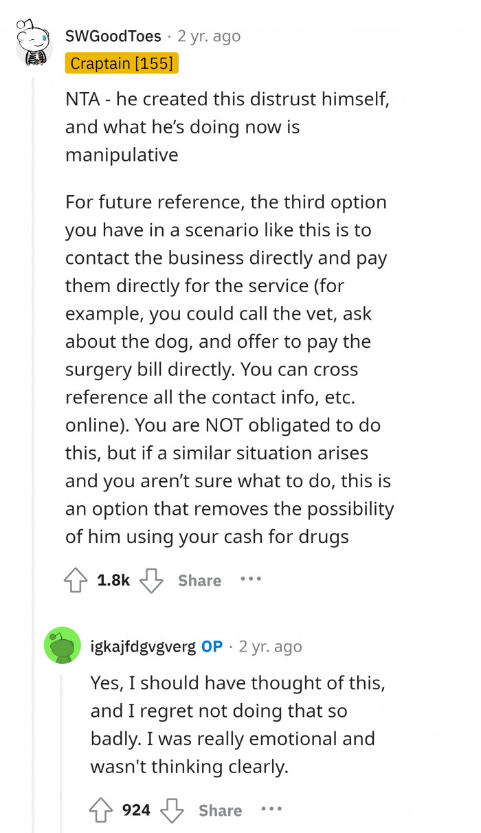 #4 You're just being led by your emotions and the thought of being scammed again by your own brother.
