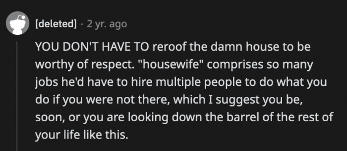 OP's worth as a wife and human being is not measure by how many chores she accomplishes in a day