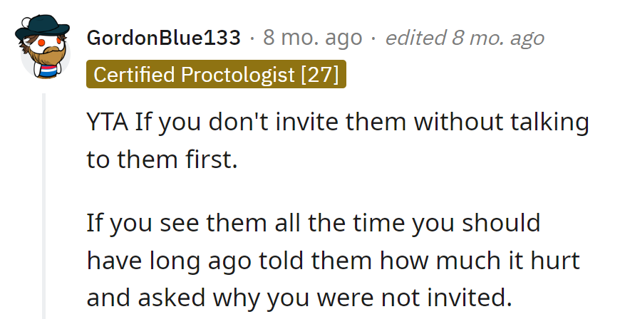 YTA If They Skip the Invite Without a Chat. Time for OP to Spill the Tea Before Spilling the Guest List!