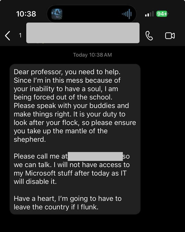 "Student Failing To Take Responsibility For …"