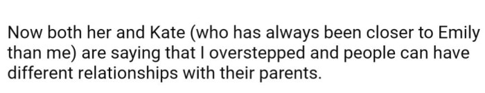 But of course, all of a sudden, OP is the bad guy