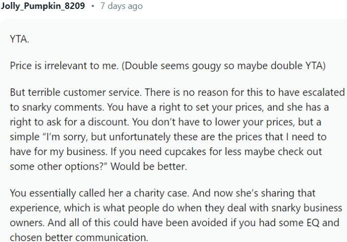 There is no reason for this to have escalated to snarky comments