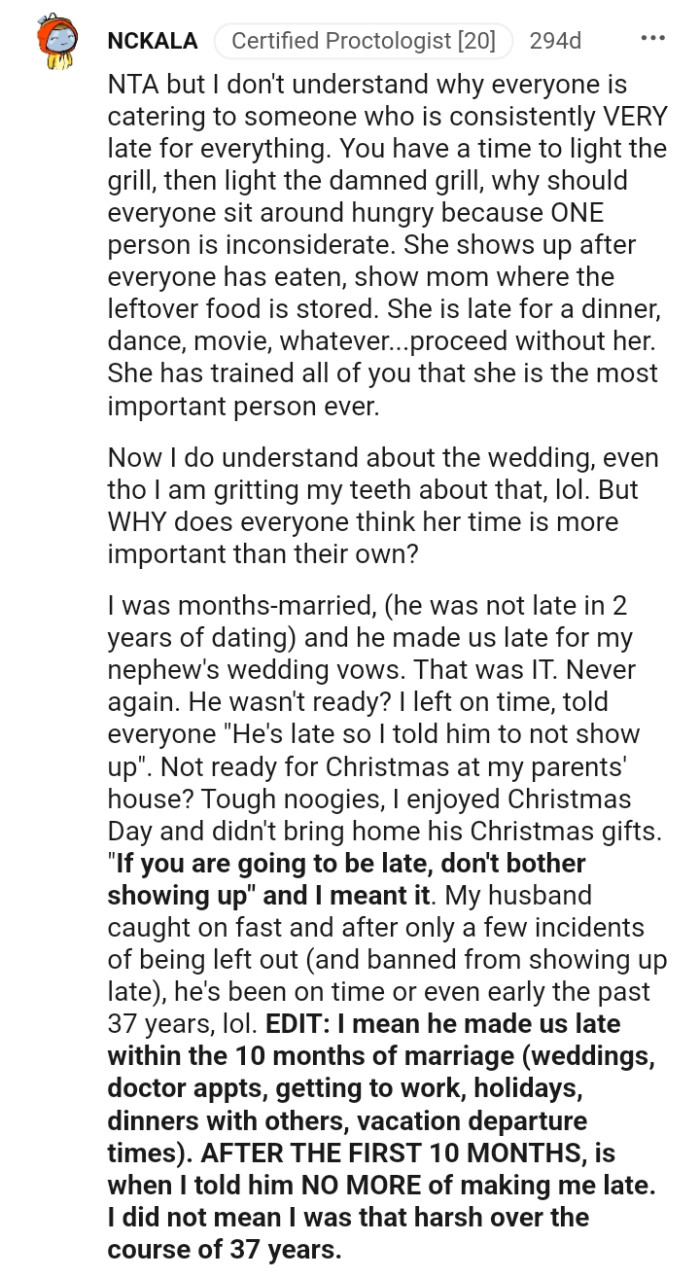 Why does she think her time is more important?