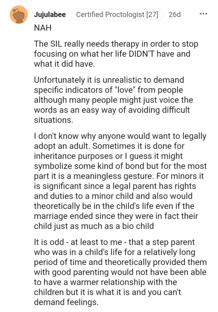 Why would anyone want to legally adopt an adult?