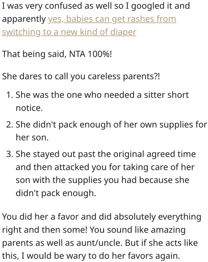 2. He did her a favor and more.
