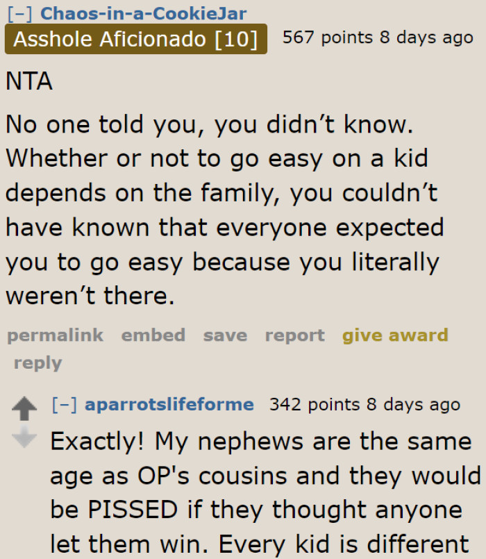 Whether or not you let the kid win depends on their personality. But as the user above pointed out, he should've read the room.