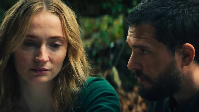 Sophie Turner and Kit Harington share a laugh between intense filming takes