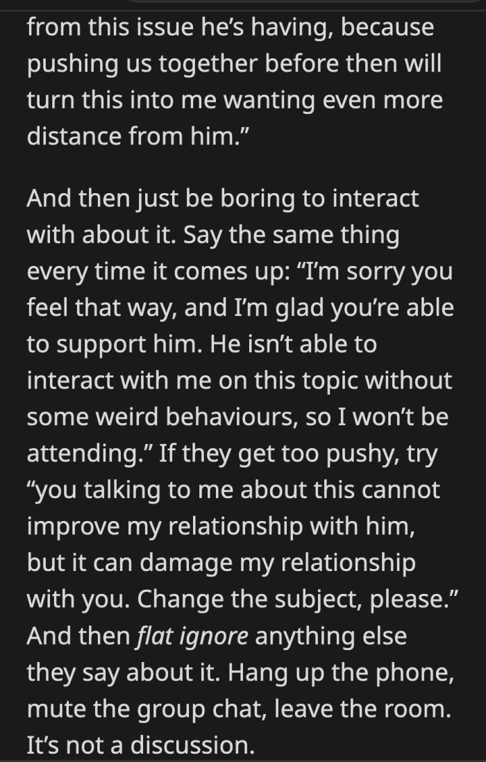 It would help OP reinforce her boundary and respect her BIL's process at the same time.