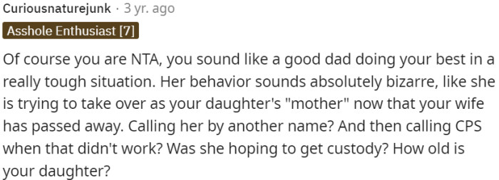 Sister's behavior is strange.