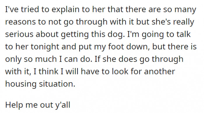 And more reasons to be considered. This really needs to be a sit-down conversation.