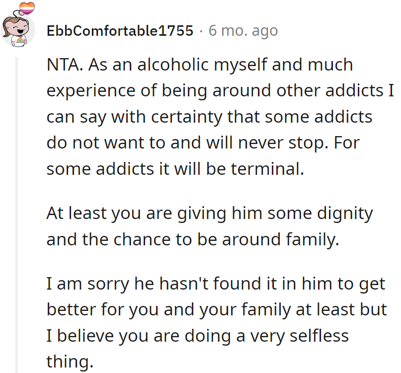 Crafting a selfless finale, they're offering dignity and a family encore in the Addicts' Handbook.