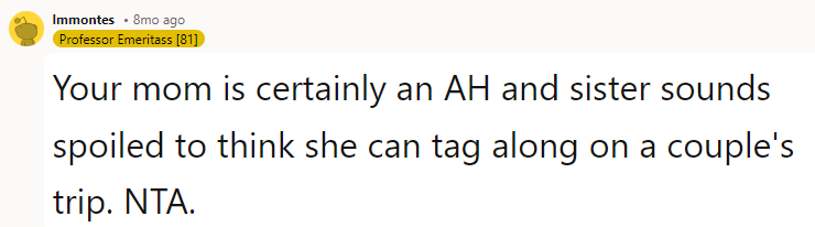 Your mom is certainly an AH