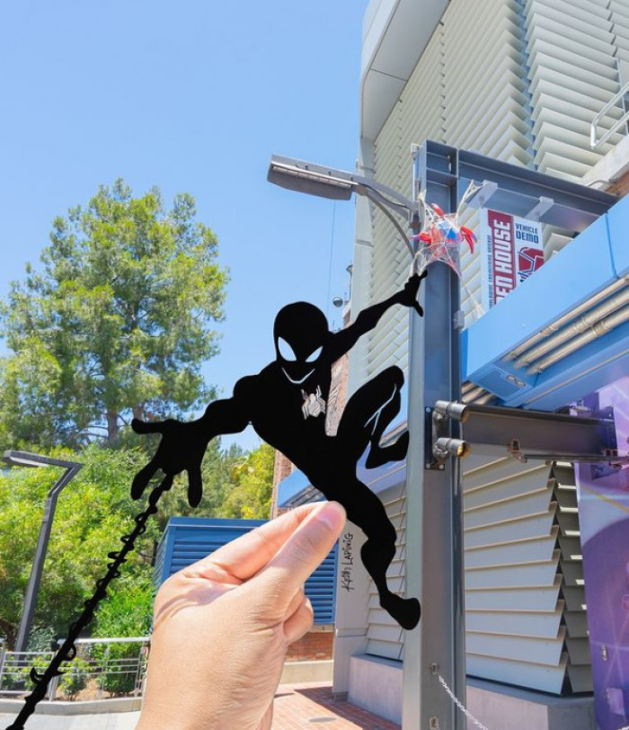 25. Spider-Man hanging around Avengers Campus in Disneyland
