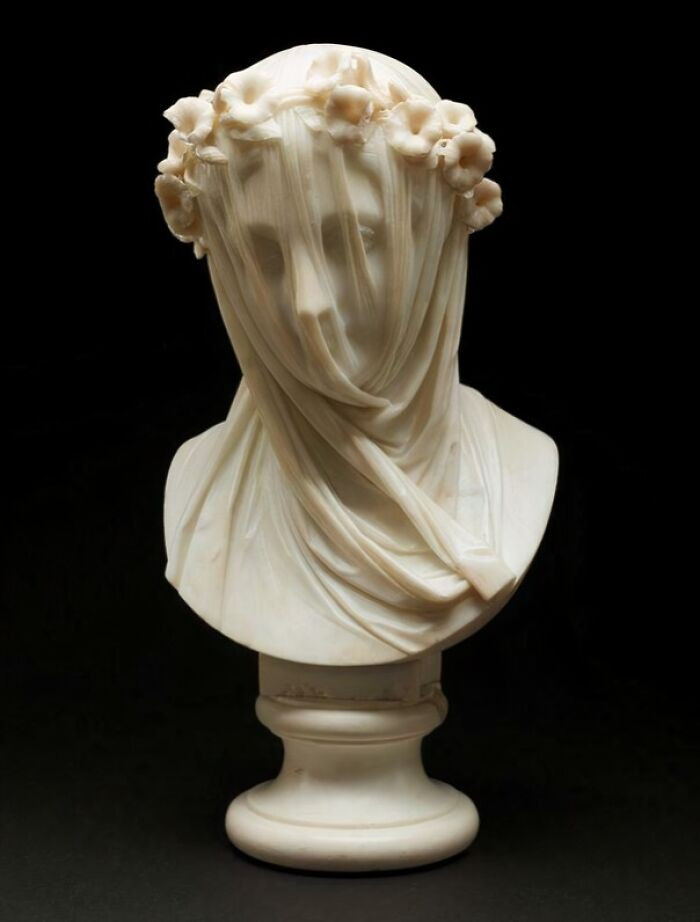 "Veiled Lady, C.1860. What Looks Like A Sheer Veil Is Actually Marble"