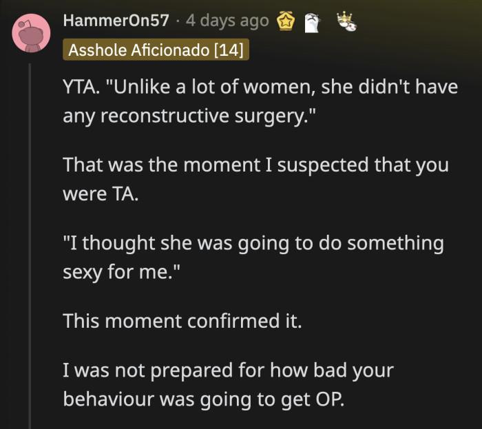 OP dug a deep hole for himself.