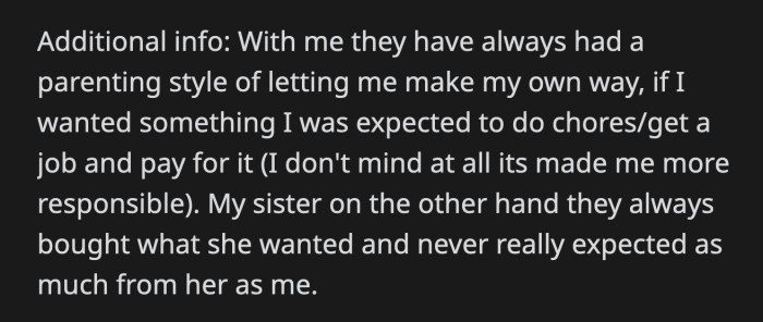 He Had Always Been Responsible for Everything He Wanted and Achieved, While His Sister Got What She Wanted Simply by Asking