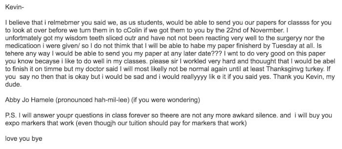 2. “I EMAILED MY PHILOSOPHY TA WHILE I WAS HIGH ON HYDROCODONE. I’M DEAD”