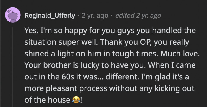 Despite being a little bit obvious with his hints, OP handled things heartwarmingly well