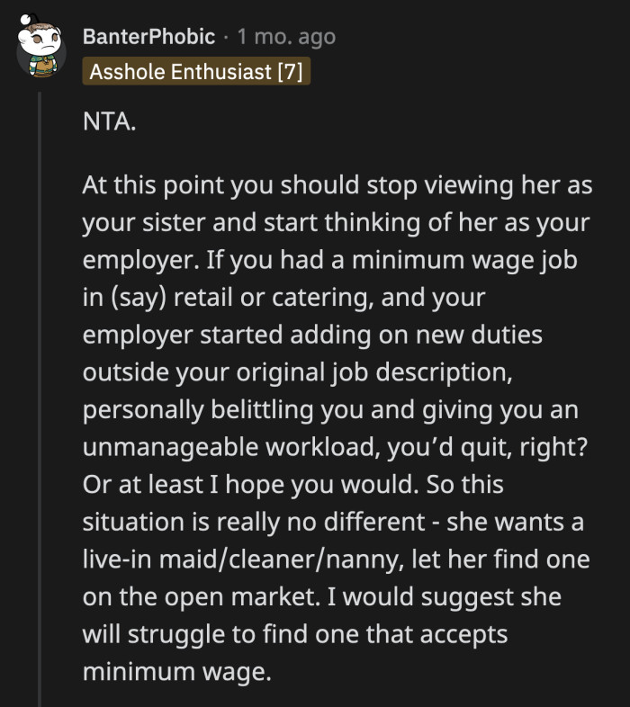 The way she treats OP is enough to make an employee quit anywhere else.